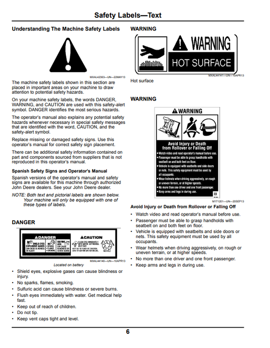 JOHN DEERE GATOR™ UTILITY VEHICLE XUV 625I OPERATOR MANUAL OMM171349
