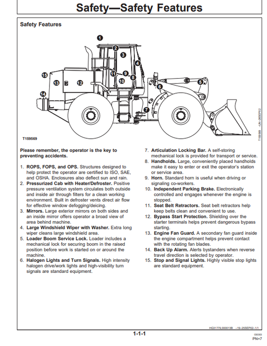 HITACHI LX230 LOADER OPERATOR MANUAL OMT196108