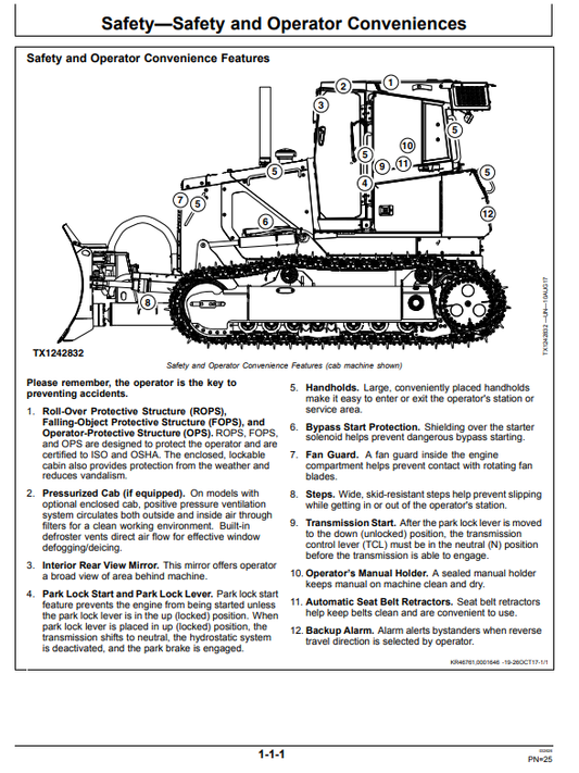 JOHN DEERE 850J-II CRAWLER DOZER OPERATOR MANUAL OMT392842X19