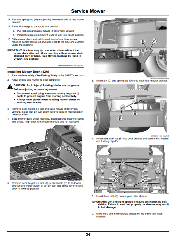 JOHN DEERE Z335E, Z345M, Z345R ZTRAK™ OPERATOR MANUAL OMUC18700