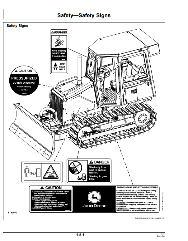 JOHN DEERE 450H, 550H, 650H CRAWLER DOZER OPERATOR MANUAL OMT182515