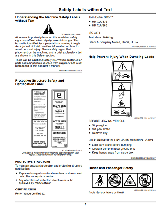 JOHN DEERE XUV835M GATOR™ UTILITY VEHICLES OPERATOR MANUAL OMUC22944