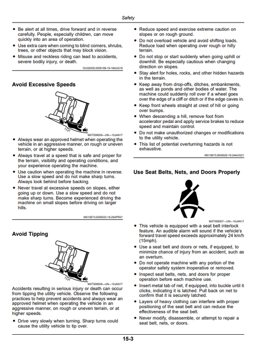 JOHN DEERE XUV855M S4 GATOR™ UTILITY VEHICLES OPERATOR MANUAL OMUC39567