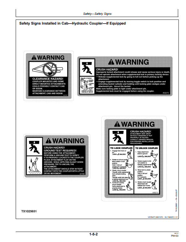 JOHN DEERE 120C AND 160CLC EXCAVATOR OPERATOR MANUAL OMT188255