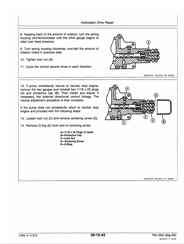 JOHN DEERE 5730 AND 5830 SELF PROPELLED FORAGE HARVESTER TECHNICAL MANUAL TM1352