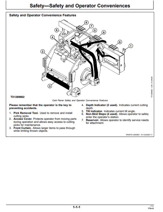JOHN DEERE CP18E, CP24E, AND CP30E COLD PLANER OPERATOR MANUAL OMT443344X019