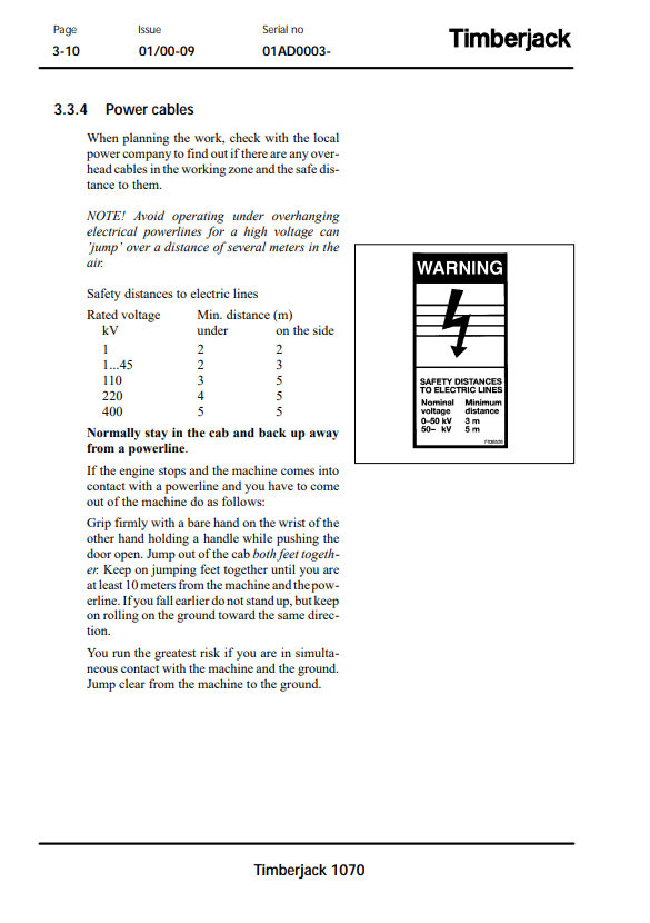 JOHN DEERE 1070 TIMBERJACK HARVESTER OPERATOR AND MAINTENANCE MANUAL F059640