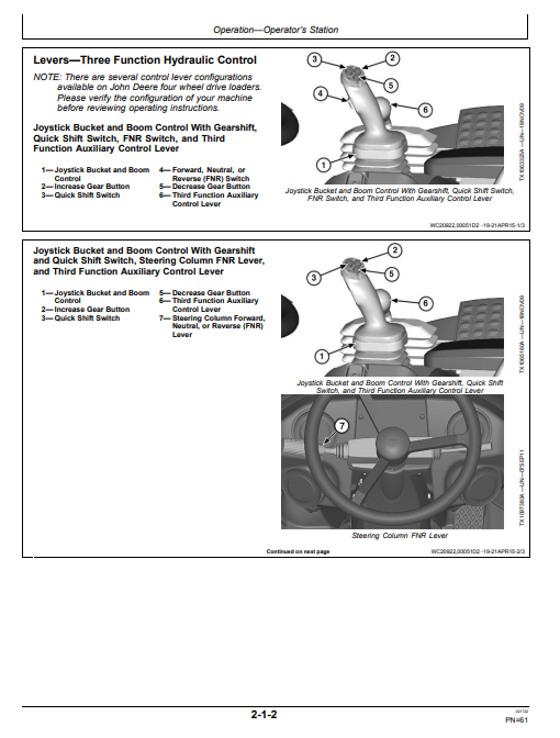 JOHN DEERE 524K-II 4WD LOADER OPERATOR MANUAL OMT387134X19