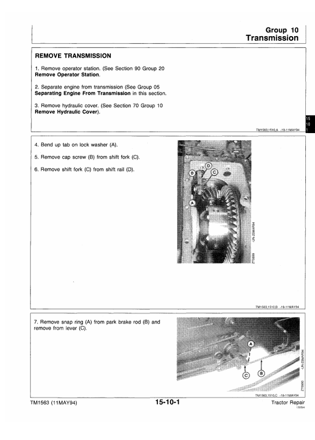 JOHN DEERE 2000, 2100, 2200, 2300 AND 2400 TRACTOR TECHNICAL MANUAL TM1563