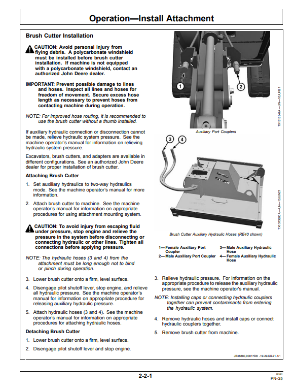JOHN DEERE RE40 AND RE50 BRUSH CUTTER OPERATOR MANUAL OMT462896X019