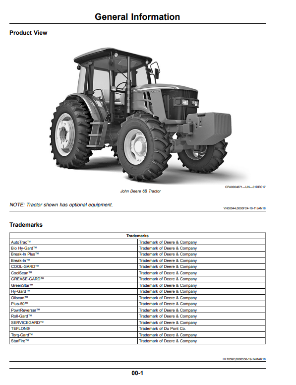 JOHN DEERE JD954, JD1104, JD1204-A, JD1354-A, AND JD1404-A TRACTOR 0PERATOR MANUAL OMSU54857