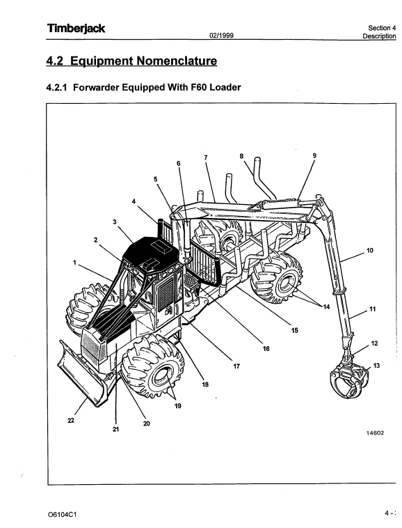 JOHN DEERE TIMBERJACK 610 FORWARDER OPERATOR MANUAL F284065