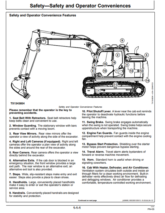 JOHN DEERE 130 P EXCAVATOR OPERATOR MANUAL OMT473387X019