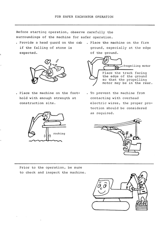HITACHI UH062 HYDRAULIC EXCAVATOR OPERATOR MANUAL EM73034