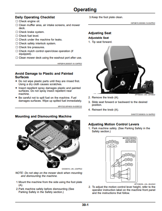 JOHN DEERE Z315E, Z325E, Z320M, Z330M, Z320R, Z330R, ZTRAK Z300 SERIES RESIDENTIAL ZERO TURN MOWER OPERATOR MANUAL OMUC45276