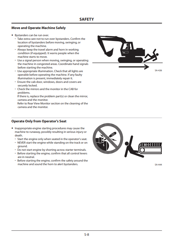 HITACHI ZAXIS 470LC-5B, 670LC-5B, 870LC-5B HYDRAULIC EXCAVATOR OPERATOR MANUAL ENMJAANA12