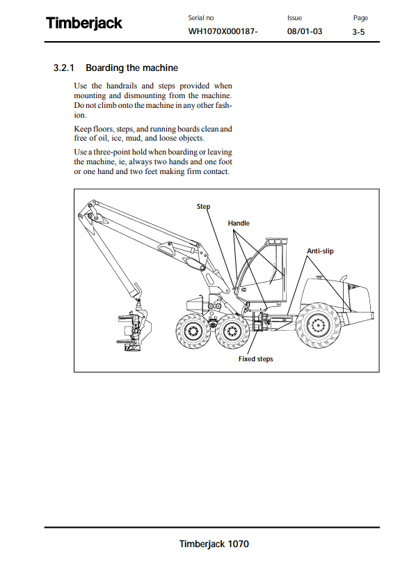 JOHN DEERE 1070 TIMBERJACK HARVESTER (TIMBERMATICZ 300) OPERATOR AND MAINTENANCE MANUAL F062393