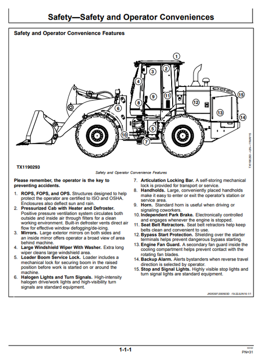 JOHN DEERE 444K 4WD LOADER OPERATOR MANUAL OMT337062X19