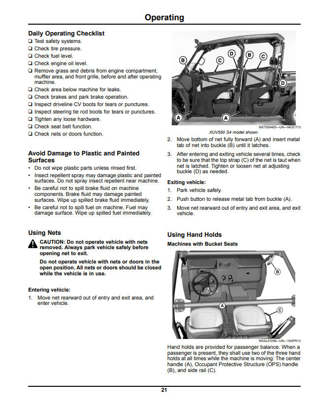 JOHN DEERE GATOR™ UTILITY VEHICLE XUV550 OPERATOR MANUAL OMM171249
