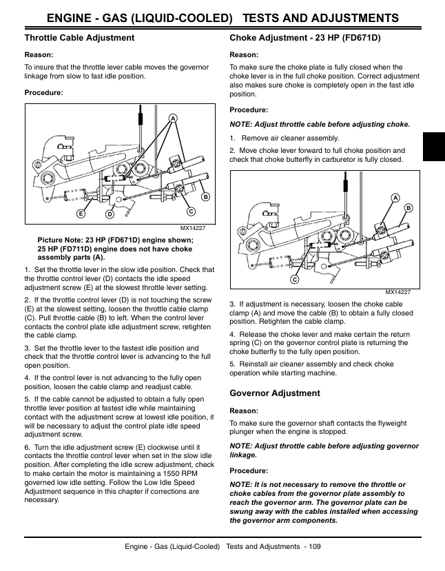 JOHN DEERE X465, X475, X485, X575 AND X585 TRACTOR TECHNICAL MANUAL TM2023
