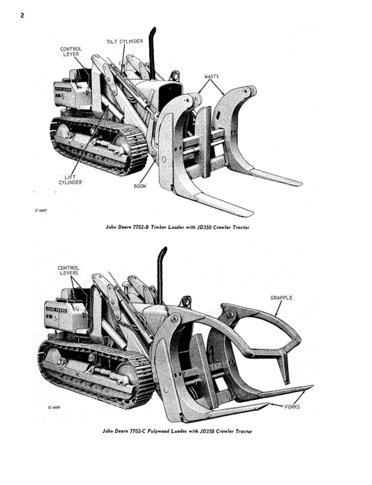 JOHN DEERE 7702 LOG LOADER ATTACHMENT OPERATOR MANUAL OMU40535
