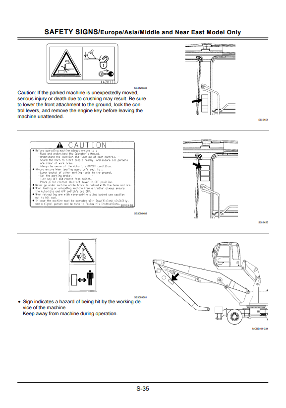 HITACHI ZAXIS 210W SCRAP HANDLING ATTACHMENT OPERATOR MANUAL EMCBBENOP21