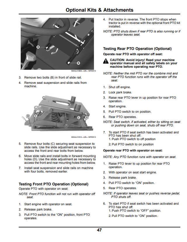 JOHN DEERE X750, X754, AND X758 TRACTOR OPERATOR MANUAL OMM175134