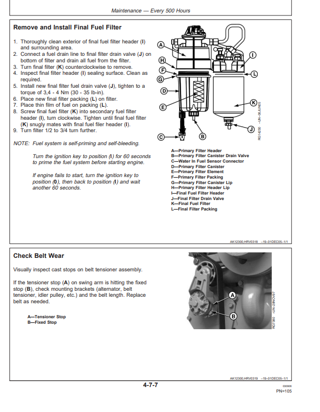 JOHN DEERE 1270D HARVESTER OPERATOR MANUAL OMF070259