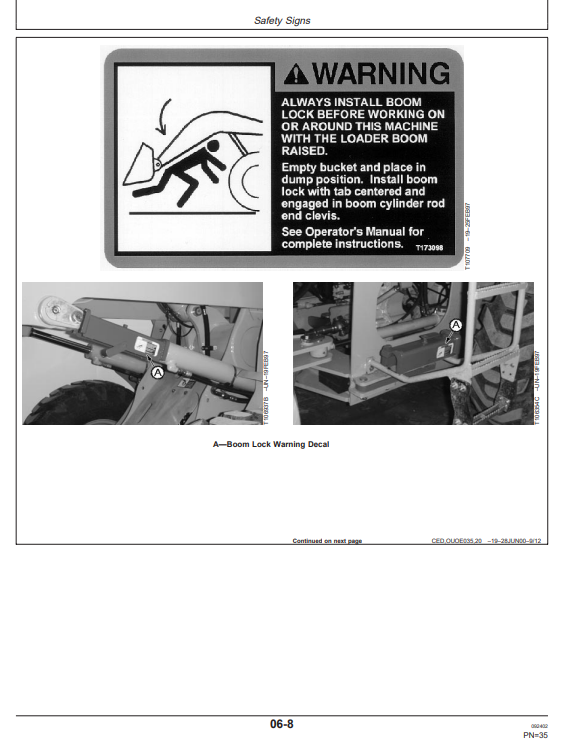 JOHN DEERE 644H LOADER AND 644H MH MATERIAL HANDLER OPERATOR MANUAL OMT180475