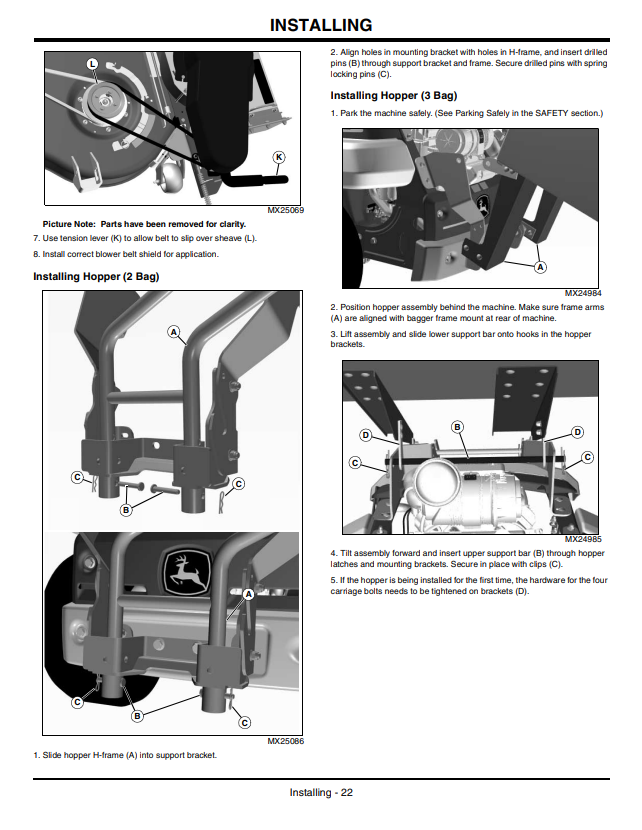 JOHN DEERE 2-BAG, Z510A, Z520A, Z810A, Z820A, Z830A, Z840A, Z850A, 3-BAG, Z860A, Z910A, Z920A, Z925A, Z930A, Z950A, Z960A, Z970A BLOWER AND REAR BAGGER 2 AND 3 BAG MATERIAL COLLECTION SYSTEM OPERATOR MANUAL OMTCU29191E