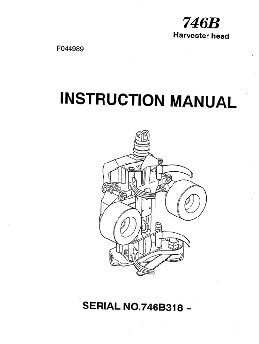 JOHN DEERE 746B HARVESTER HEAD OPERATOR MANUAL F044989
