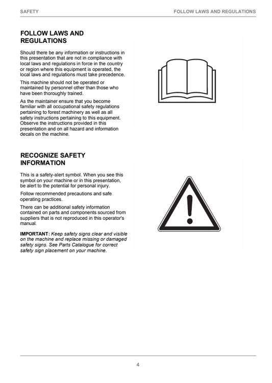 JOHN DEERE 1270E T2 CTL HARVESTER OPERATOR INSTRUCTION MANUAL F670650