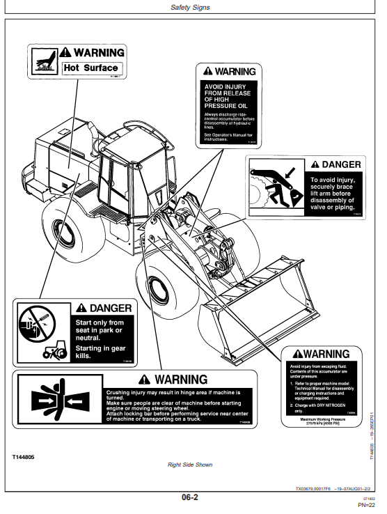 JOHN DEERE 744H LOADER AND 744H MH MATERIAL HANDLER OPERATOR MANUAL OMT181297