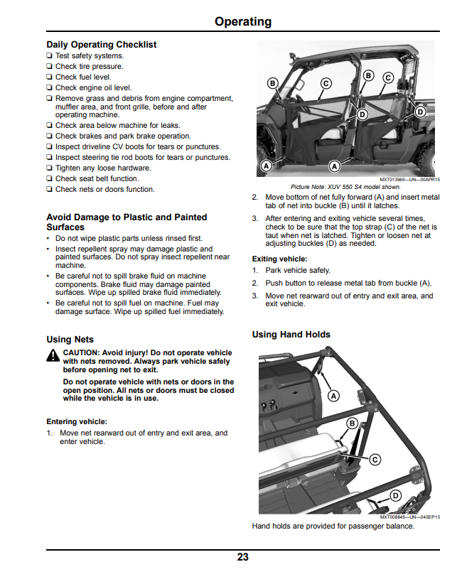 JOHN DEERE XUV 550 S4 GATOR™ UTILITY VEHICLE OPERATOR MANUAL OMM175200