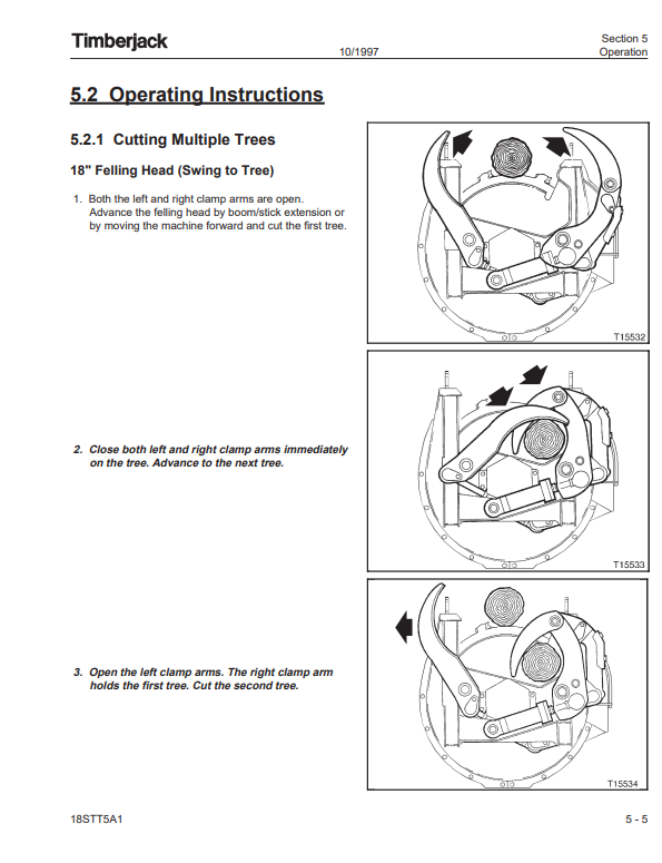 JOHN DEERE 18 STT DISC SAW FELLING HEAD OPERATOR MANUAL OMF286567