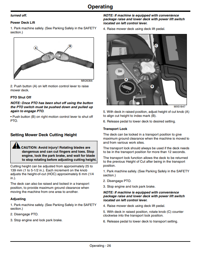 JOHN DEERE Z900B, Z900M, Z900R ZTRAK™ SERIES OPERATOR MANUAL OMTCU35848