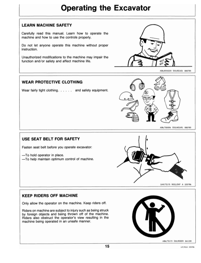 JOHN DEERE 15 EXCAVATOR OPERATOR MANUAL OMT83598