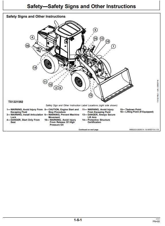 JOHN DEERE 524K-II 4WD LOADER OPERATOR MANUAL OMT387130X19