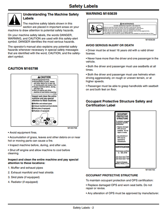 JOHN DEERE GATOR™ UTILITY VEHICLE XUV 825I OPERATOR MANUAL OMM166799
