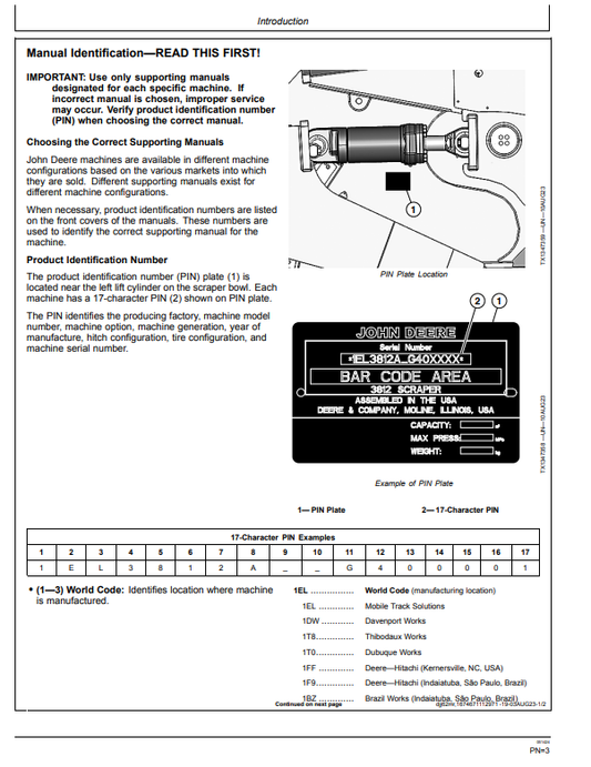 JOHN DEERE 3812 GOOSENECK EJECTOR SCRAPER OPERATOR MANUAL OMT481101X019