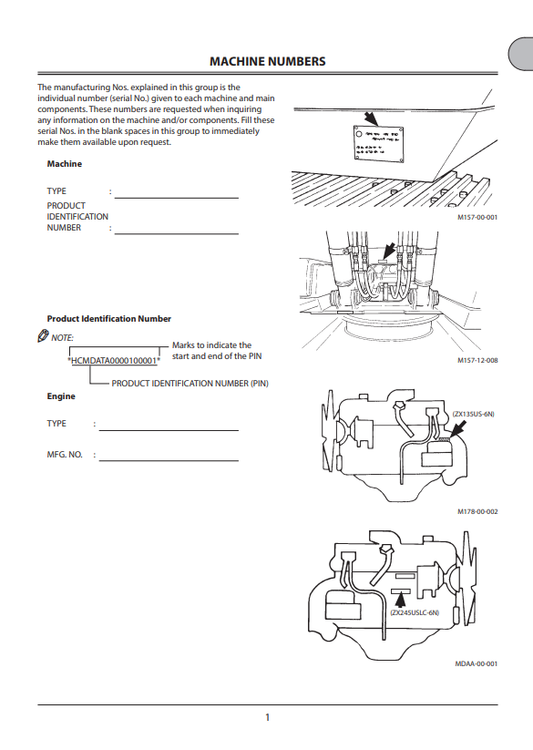 HITACHI 135US-6N, 245USLC-6N HYDRAULIC EXCAVATOR OPERATOR MANUAL ENMDATNA12