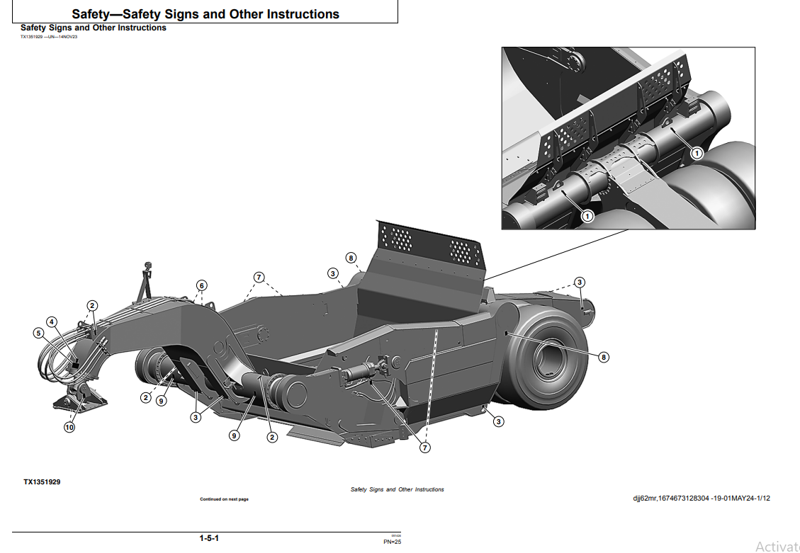 JOHN DEERE 3812 GOOSENECK EJECTOR SCRAPER OPERATOR MANUAL OMT481101X019