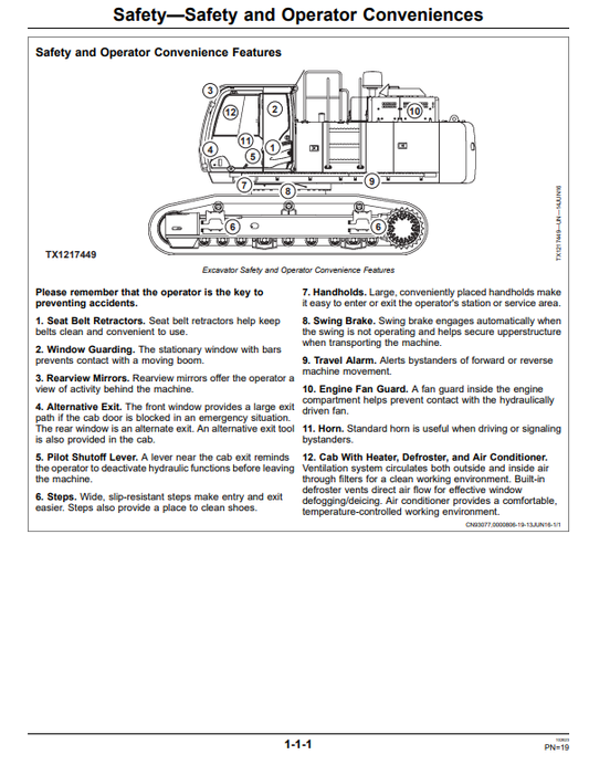 JOHN DEERE 470GLC EXCAVATOR OPERATOR MANUAL OMT385302X19