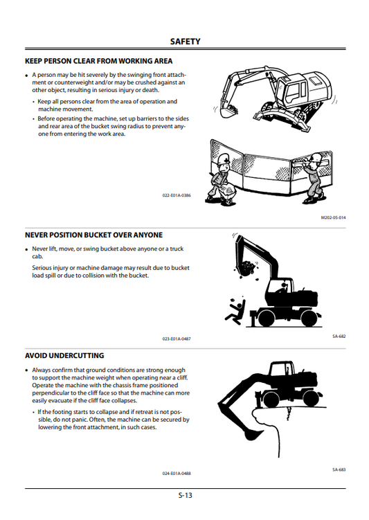 HITACHI ZAXIS 140W-3, 170W-3, 190W-3, 210W-3 WHEELED EXCAVATOR OPERATOR MANUAL EMCGB12