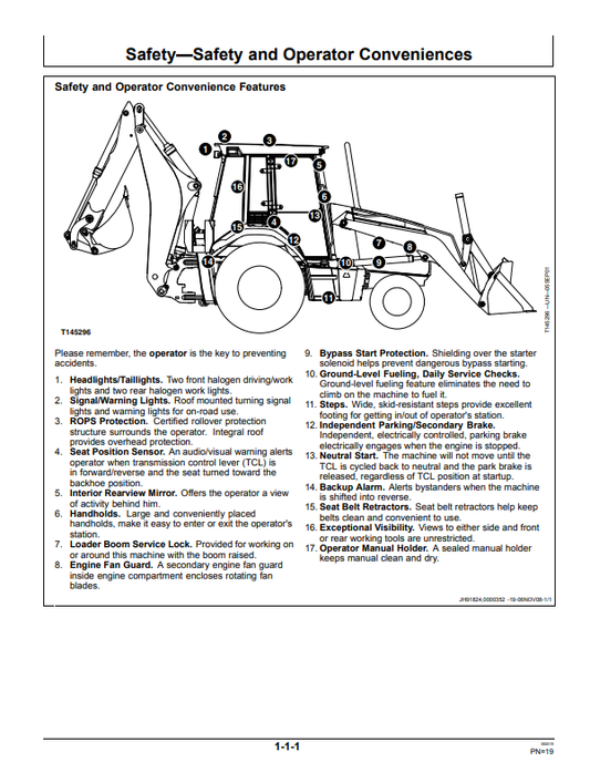 JOHN DEERE 710J BACKHOE LOADER OPERATOR MANUAL OMT211052