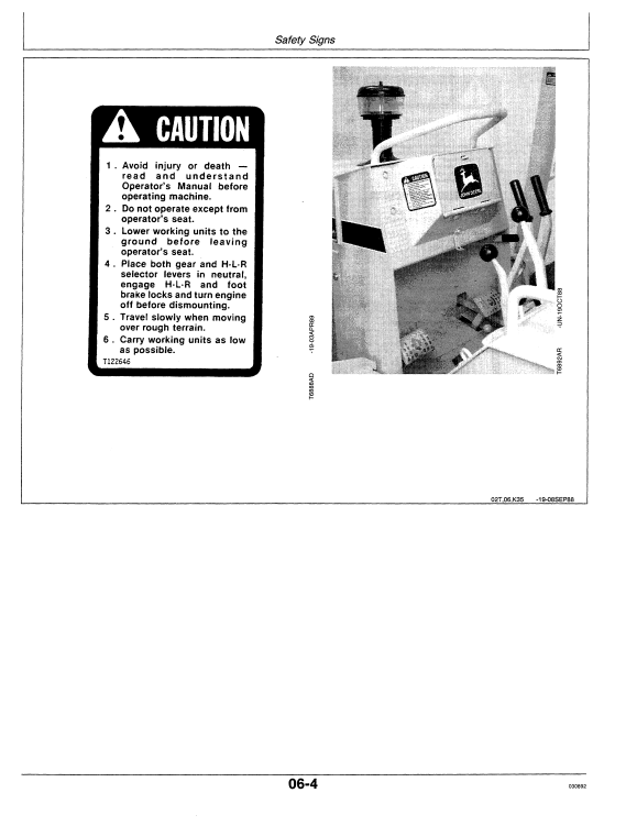 JOHN DEERE 400G CRAWLER DOZER OPERATOR MANUAL OMT145887