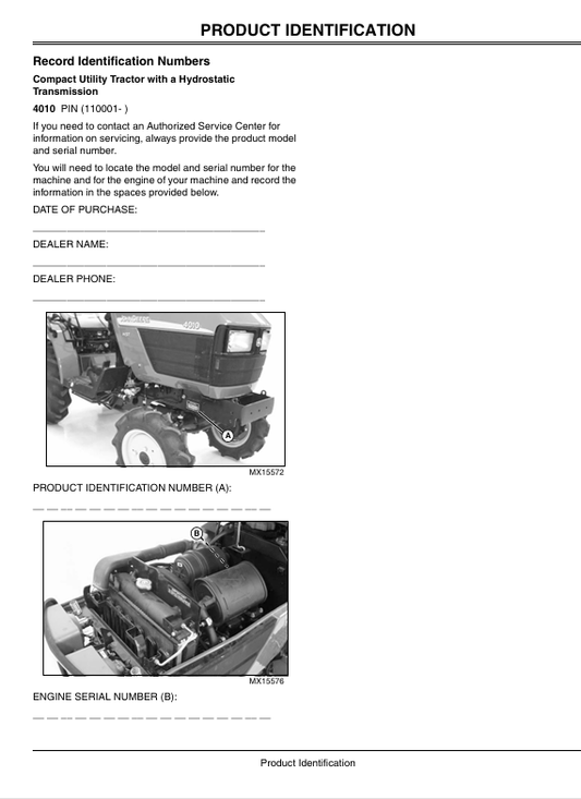 JOHN DEERE 4010 COMPACT UTILITY TRACTOR OPERATOR MANUAL OMLVU13325