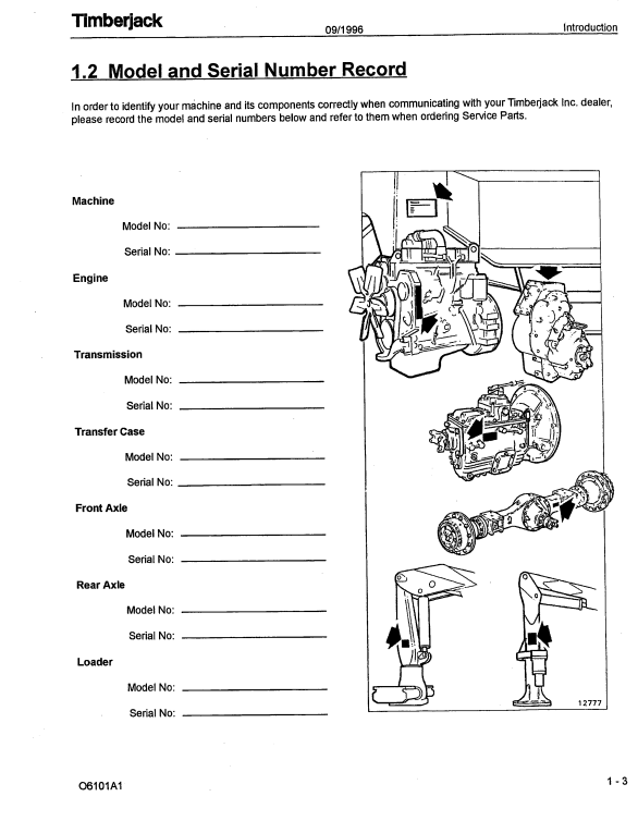 JOHN DEERE TIMBERJACK 610 FORWARDER OPERATOR MANUAL F282852
