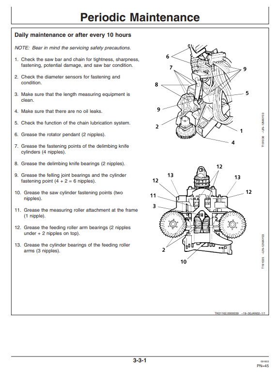 JOHN DEERE 745 HARVESTING HEAD OPERATOR AND MAINTENANCE MANUAL OMF065848