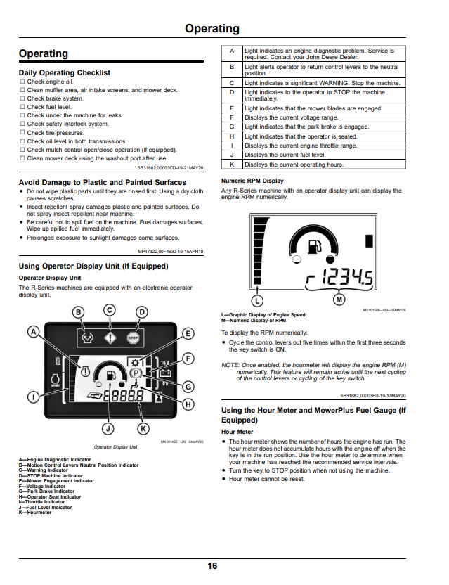 JOHN DEERE Z515E, Z530M, AND Z545R ZTRAK™ OPERATOR MANUAL OMUC28766